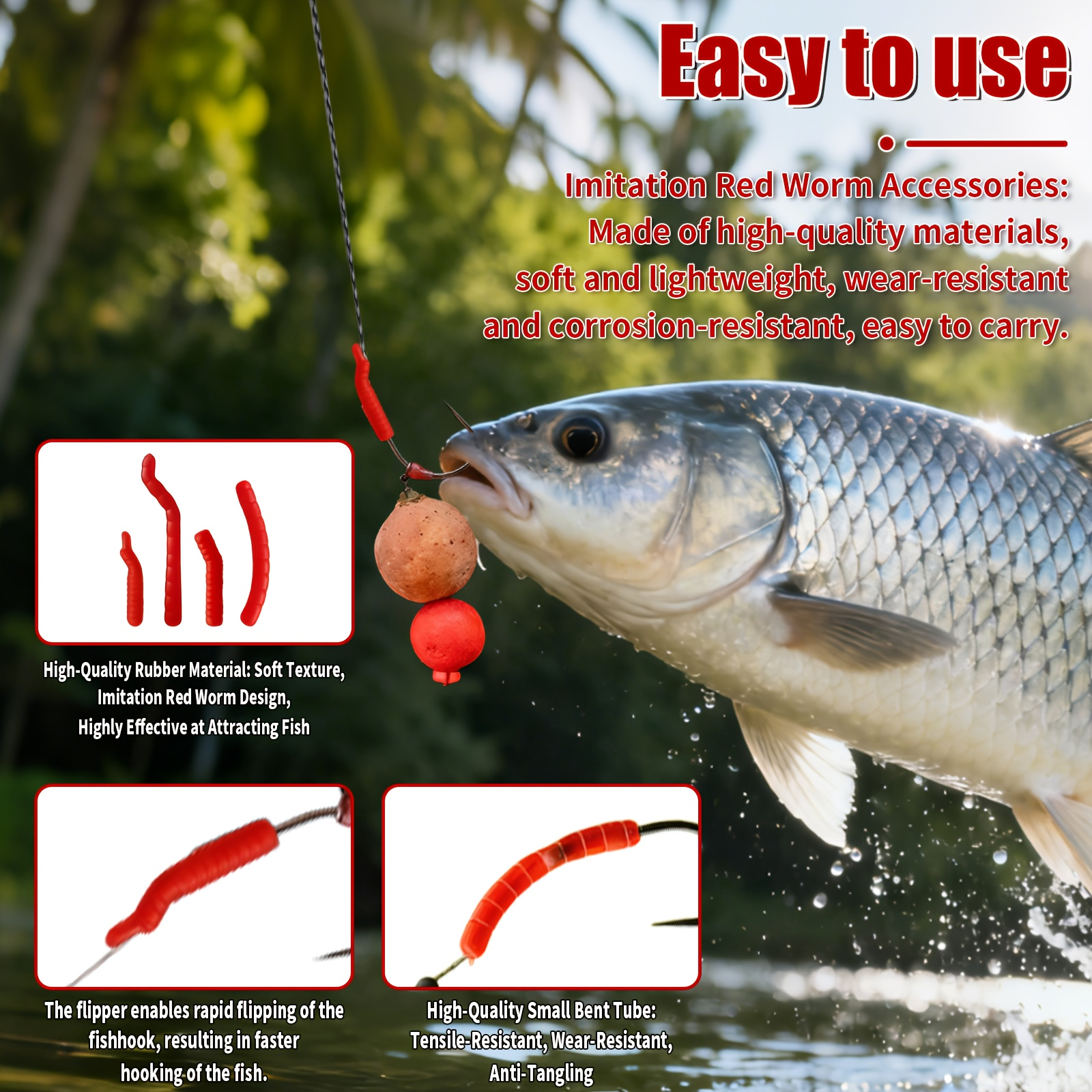 Red Artificial Bloodworm Hook  – Aglaonema Red recenzja i cena
