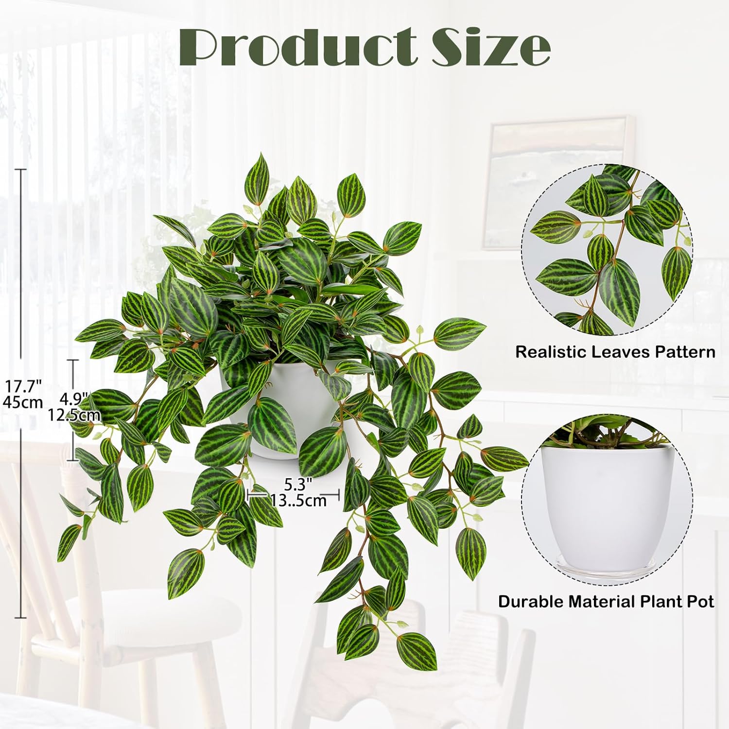 Artificial Plants Indoor Fake  – Peperomia Watermelon recenzja i cena