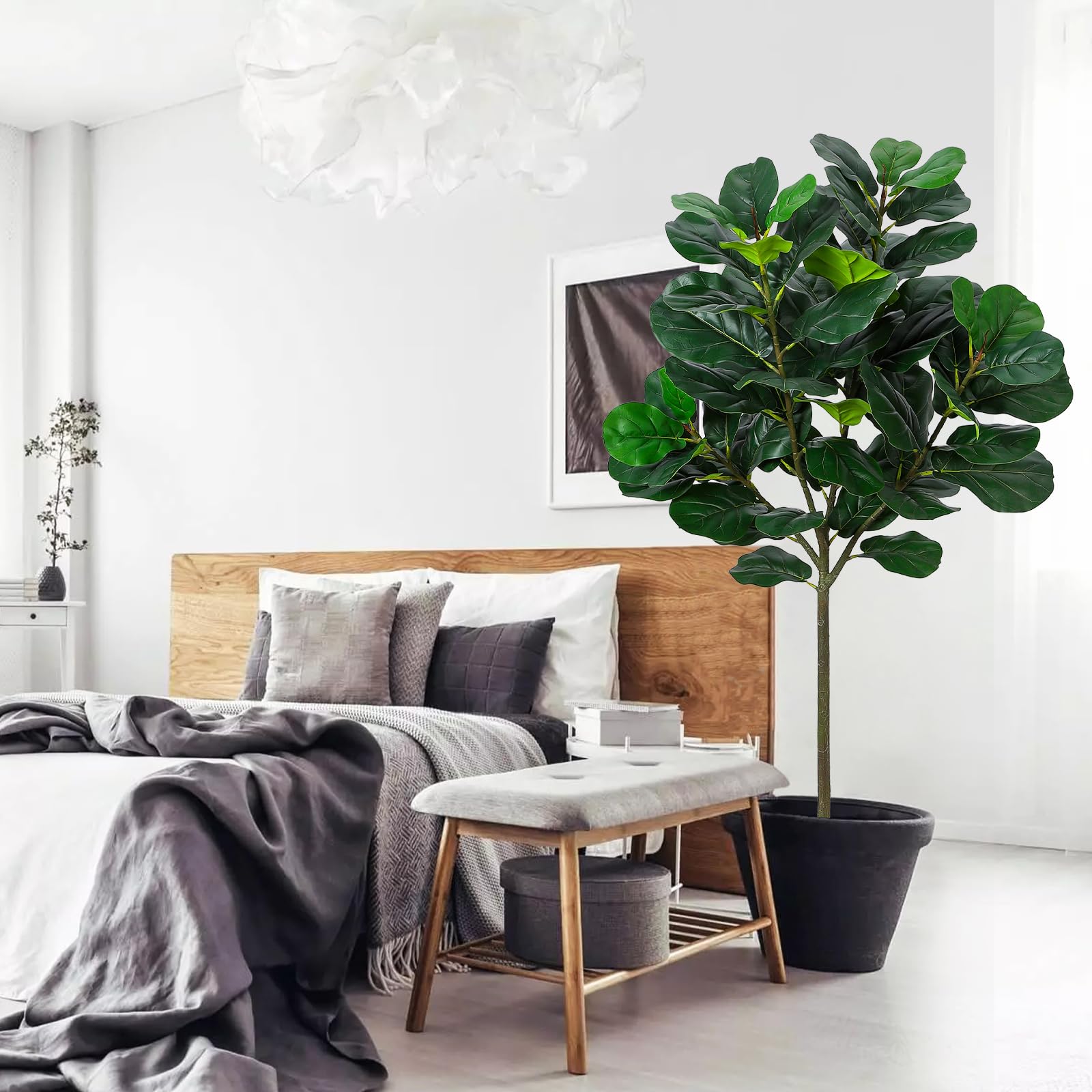GlowSol 5.2 Ft Artificial Fidd – Ficus Lyrata Tree recenzja i cena