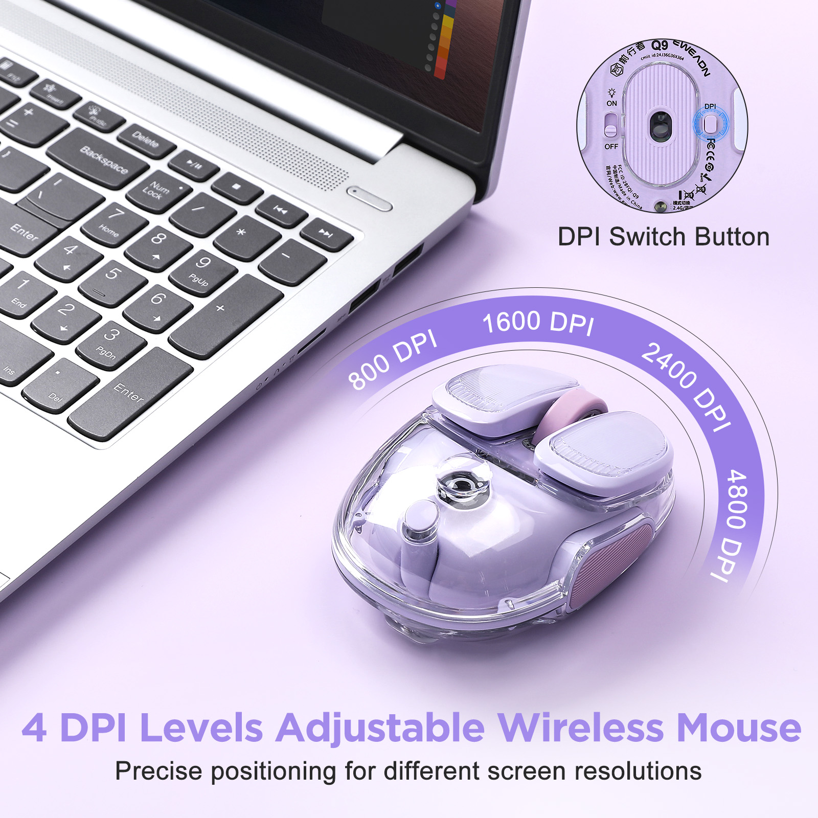 EWEADN Q9 Purple Wireless RGB  – Tradescantia Purple recenzja i cena