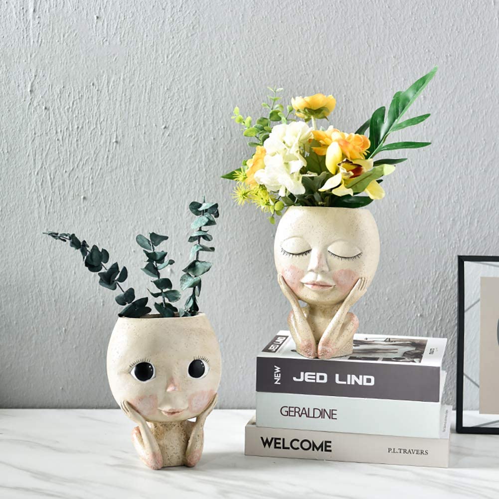 Girls Face Head Flower Planter – Echeveria Succulent recenzja i cena